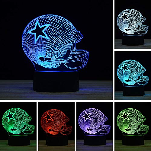 TITISKIN 3D Illusion LED Night Light,7 Colors Gradual Changing Touch Switch USB Table Lamp for Holiday Gifts or Home Decorations (Baseball Helmet)