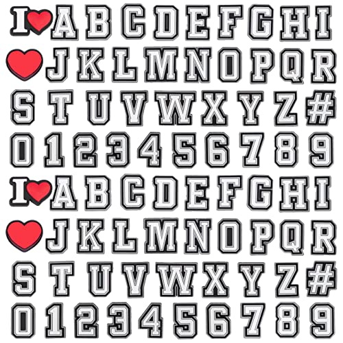 74+4 Pcs Letters Numbers Shoe Charms, Double A-Z Letters & 0-9# Numbers Charms for Clogs Wristbands Bracelets,for Men Women Adult Kids Boys Girls