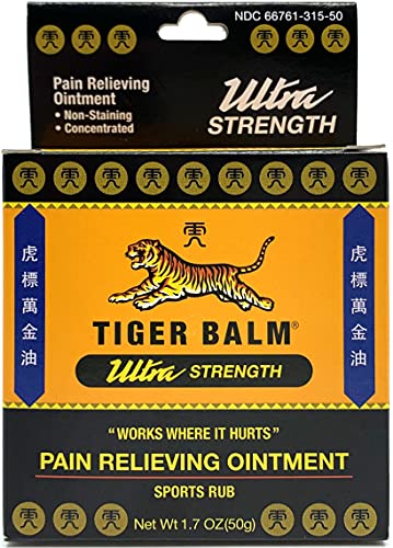 Tiger Balm Pain Relieving Ointment, Sports Ultra, 50g – Professional Size – Sports Rub Ultra Strength – Relief for Hand Arthritis – Tiger Balm Ultra
