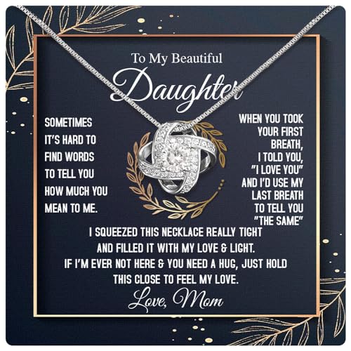 To My Daughter Necklace From Mom With Heartfelt Message Card And Elegant Box, Mother Daughter Necklace, Mother To Daughter Gifts from Mom, Mother Daughter Jewelry From Mom, Daughter Necklace Gift