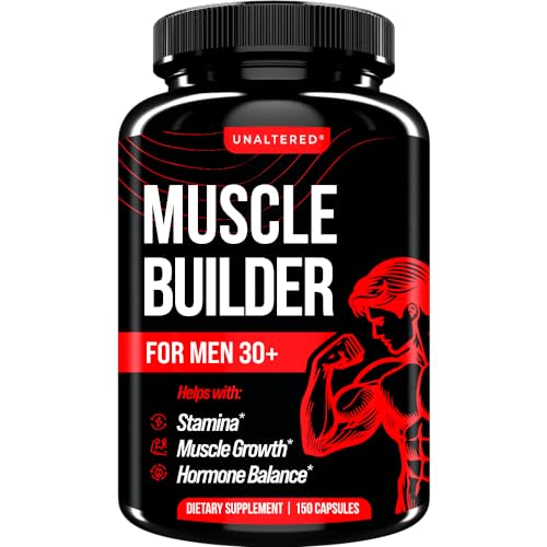 Muscle Builder & Hormone Balance for Men - Boost Muscle, Strength, & Stamina - Natural Male Nitric Oxide Booster - Includes Tribulus Terrestris, Ginseng, Vitamin D3, Ashwagandha - 150 Capsules