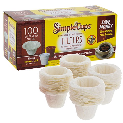 Disposable Paper Coffee Filters 100 count - Compatible with Keurig, K-Cup machines & other Single Serve Coffee Brewer Reusable K Cups - Use Your Own Coffee & Make Your Own Pods - Works with All Brands