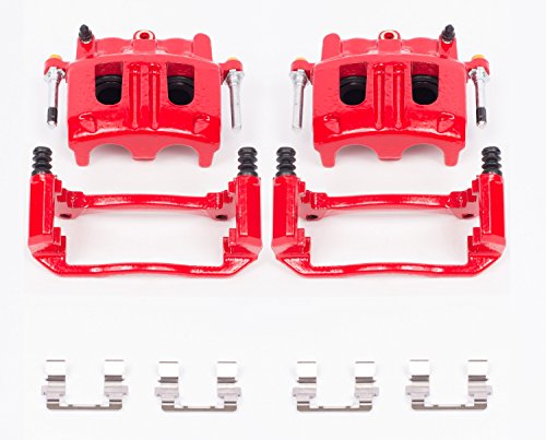 Power Stop Front S4758 Pair of High-Temp Red Powder Coated Calipers