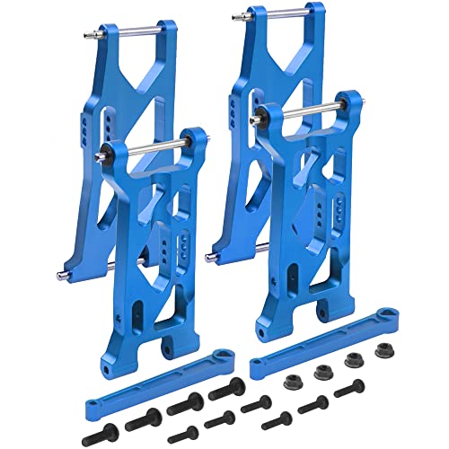 ShareGoo Metal Front & Rear Suspension Arms A-Arms Set Compatible with 1/10 Losi Tenacity TT Pro 4WD SCT DB Pro Course Truck Lasernut ULTRA4 U4 Buggy,Replace of LOS234016 LOS234017 (Blue)