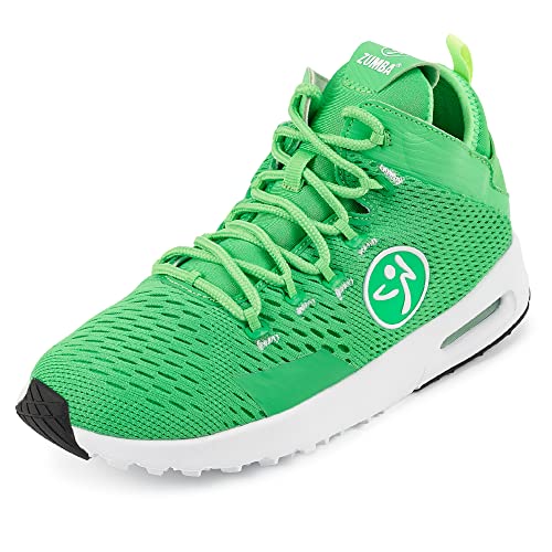 ZUMBA Women's Air Funk Sneakers, Nonslip Mid-Top Dance Sneakers, 11, Green