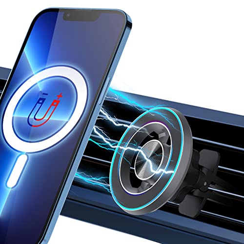 WisiYukk Car Phone Holder Mount 360° Rotation Universal Magnetic Phone Holder for Car All-Metal Vent Phone Mount with 12 Strong Magnets Work for iPhone 13 12 Pro etc Most Smartphones, iPad