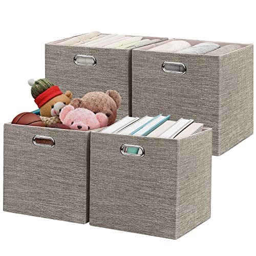 Posprica 3X Thicker Collapsible Storage Bins,13×13 Foldable Storage Cube Boxes Fabric Drawer for Closet Shelf Cabinet Bookcase