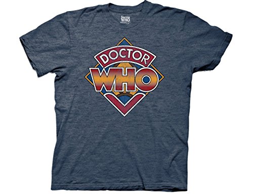 Ripple Junction Doctor Who Vintage Who Logo Adult T-Shirt Large Heather Navy
