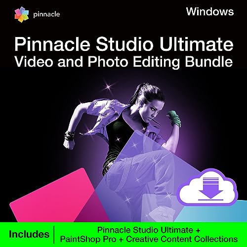 Pinnacle Studio Ultimate Video and Photo Bundle 2023 | Pinnacle Studio 26 Ultimate and PaintShop Pro 2023 plus exclusive collection of motion graphics, overlays, and scripts | [PC Download]