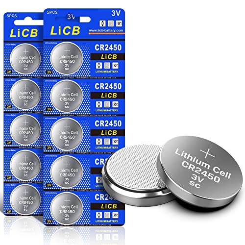 LiCB 10 Pack CR2450 Battery 3V Lithium CR 2450