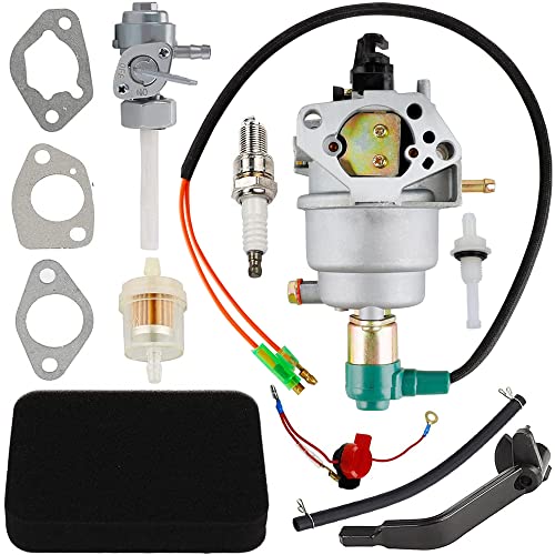 Hettluo GP5500 Carburetor w Fuel Shut-Off Valve Air Filter for Generac GP5000 GP5500 GP6500 GP6500E 5KW 5.5KW 6.5KW 389cc Generator 0G8442A111 Carb Tune Up Kit