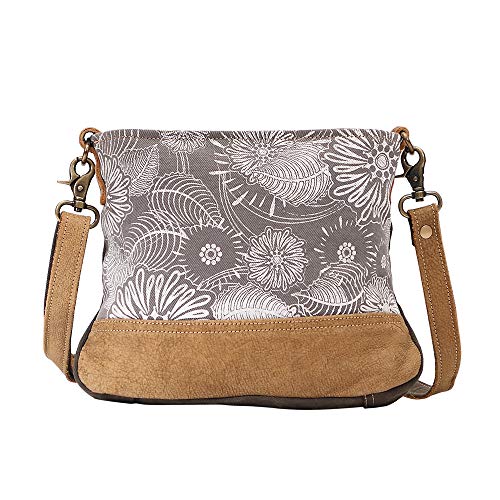 Myra Bag womens Saplings Upcycled Canvas & Leather Shoulder Bag S-1469