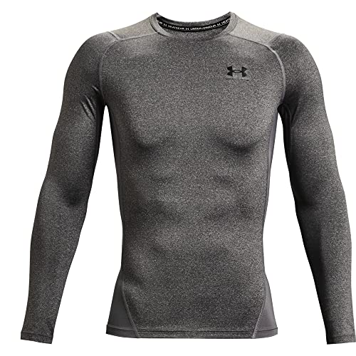 Under Armour Men's Armour HeatGear Compression Long-Sleeve T-Shirt , Carbon Heather (090)/Black , Large