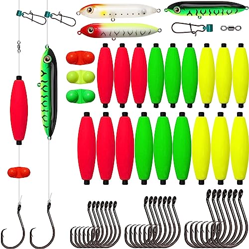 Dovesun Catfishing Tackle Making Kit Catfish Rig Accessories Catfish Tackle with Catfish Floats Catfish Hooks Swivels Fishing Bells Sinker Slide 99PCS