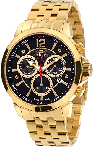 Louis XVI Men's Watch Athos le Grand l'acier l'or Noir Swiss Made Analog Quartz Stainless Steel 620