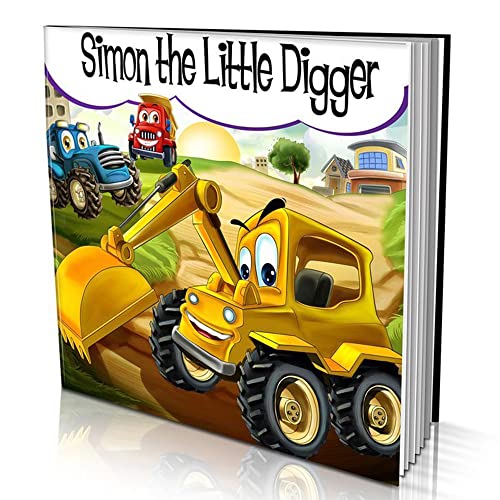 Personalized Story Book by Dinkleboo - 'The Little Digger Story' - Teaches Your Child About Teamwork - for Children Aged 2 to 8 Years Old - Soft Cover - Smooth, Glossy Finish (8'x 8')