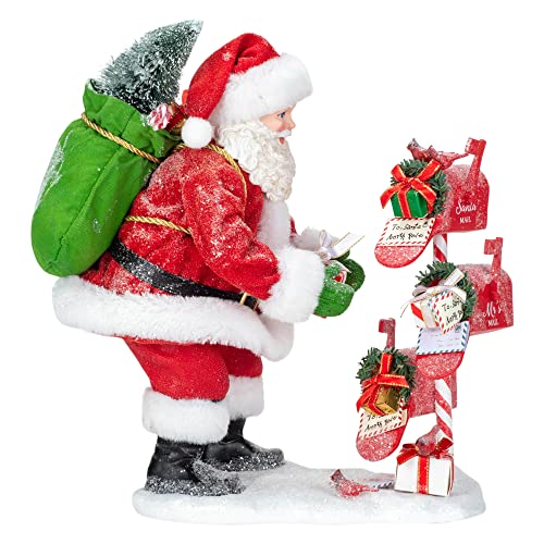 Kurt S. Adler 10.5-Inch Fabriché Santa Checking Mail