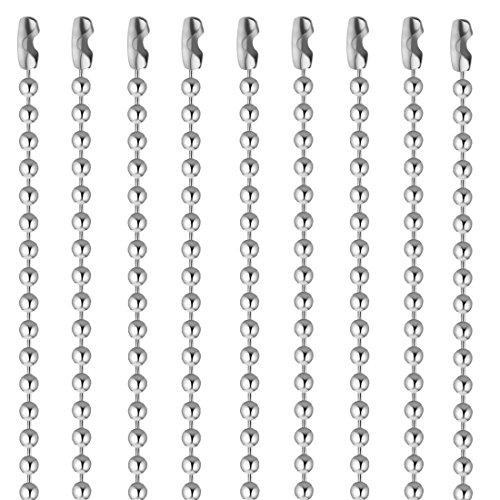 Pistha 20 Pieces Stainless Steel Bead Chain 30 Inches Ball Chain Necklaces