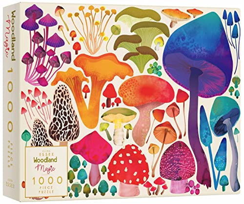 Elena Essex 1000 Piece Puzzle for Adults - Woodland Magic | Jigsaw Puzzles 1000 Pieces | Mushroom Toadstool Nature Wildlife Puzzle | Adult Puzzles Size 28 x 20 inches