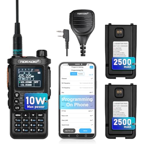 (2nd Generation) TIDRADIO 10W HighPower Ham Radio Handheld (TD-H8) with APP Wireless Programming,Long Range Two Way Radio with 2500mAh Large Battery (2pcs),USB-C Charger & Speaker Mic, Walkie Talkies