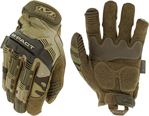 Mechanix Wear: M-Pact Tactical Gloves with Secure Fit, Touchscreen Capable Safety Gloves for Men, Work Gloves with Impact Protection and Vibration Absorption (Camouflage - MultiCam, Large)
