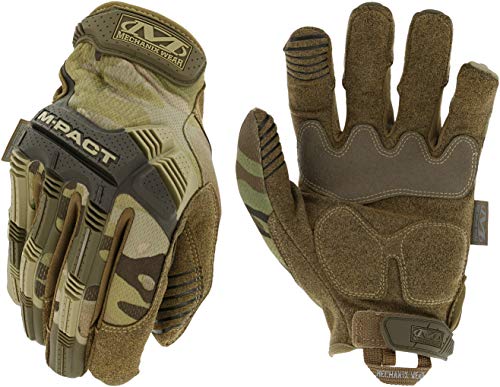 Mechanix Wear: M-Pact Tactical Gloves with Secure Fit, Touchscreen Capable Safety Gloves for Men, Work Gloves with Impact Protection and Vibration Absorption (Camouflage - MultiCam, Medium)