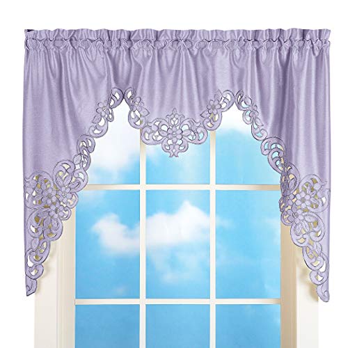 Collections Etc Elegant Scroll Window Valance Lavender 58' x 36'