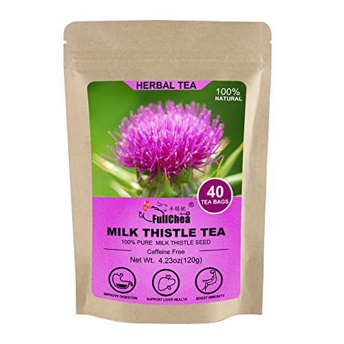 FullChea - Milk Thistle Tea Bags, 40 Teabags, 3g/bag - Natural Milk Thistle Seed