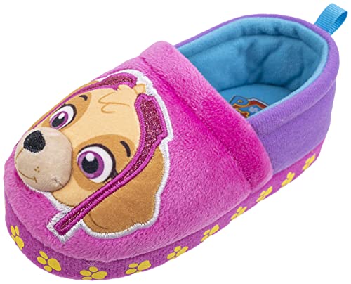 Paw Patrol Girl's Skye and Everest A-Line Plush Slipper, Toddler Size 5/6 to 11/12 (Pink Purple, Numeric_7)