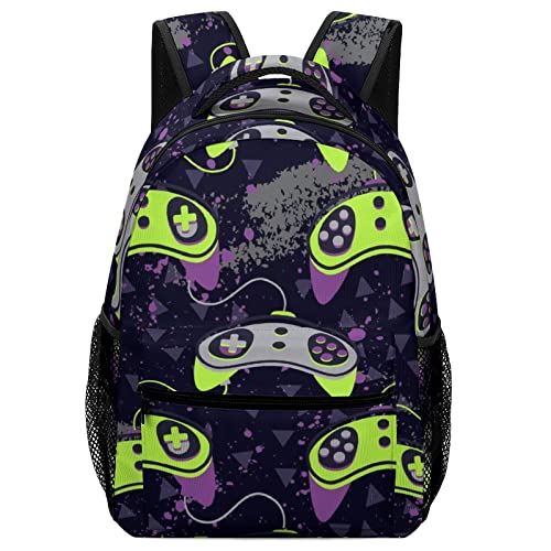 Gamepad Gamer Controller Joystic Backpack Laptop Casual Bookbag Double Shoulder Bags Business Daypack for College Travel Adults