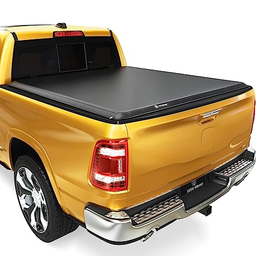 YITAMOTOR Soft Roll up Truck Bed Tonneau Cover Compatible with 2009-2023 Dodge Ram 1500 (19-23 Classic ONLY), Fleetside 5.7 ft Bed Without Rambox