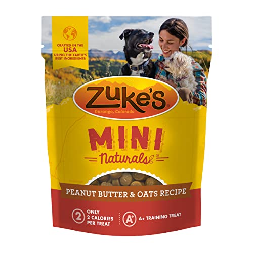 Zuke’s Mini Naturals Soft Chewy Dog Treats for Training Pouch, Natural Treat Bites with Peanut Butter and Oats - 6 oz. Bag