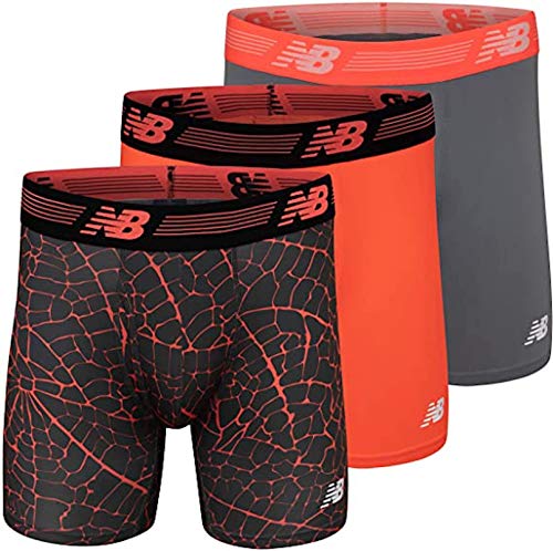 New Balance Men's 6' Boxer Brief Fly Front with Pouch, 3-Pack of 6 Inch Tagless Underwear