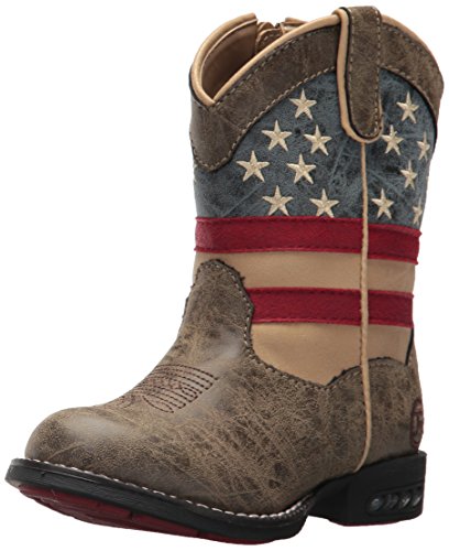 Tin Haul Boys Roper Patriot Light Up, Brown, 7 Toddler US