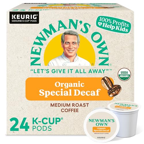 Newman's Own Organics Special Blend Decaf, Single-Serve Keurig K-Cup Pods, Medium Roast Coffee, 24 Count