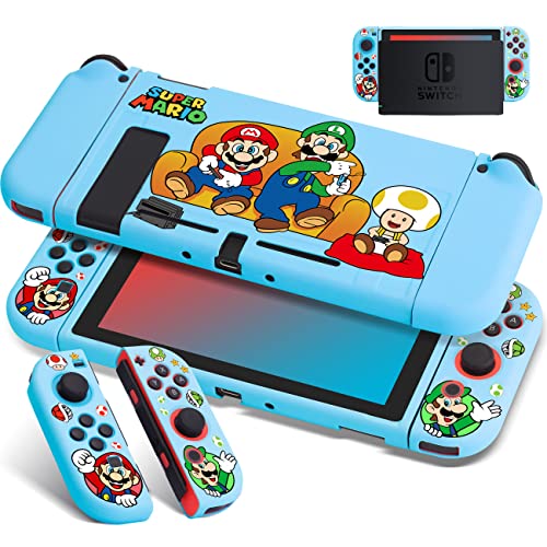 Xcitifun Designed for Nintendo Switch Case Switch Joy-Con TPU Cases for Girls Boys Kids Cute Kawaii Character Protective Shell Compatible with Nintendo Switch Controller Carrying Cover - Blue Sofa