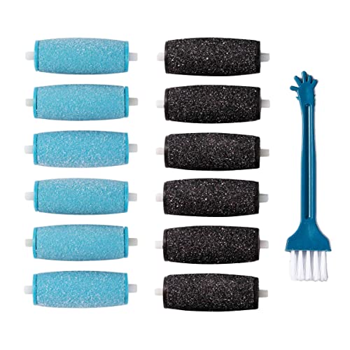 LULUKO12PCs Replacement Rollers Compatible with Amope Pedi Perfect Wet&Dry Footfile (6Extra 6Regular(Blue))