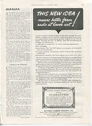 NATIONAL CARBON COMPANY INC THIS NEW IDEA MEANS BETTER FARM RADIO AT LOWER COST 1936 ANTIQUE VINTAGE ADVERTISEMENT