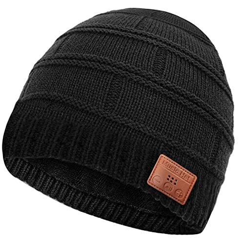 Wireless Beanie Hat, Men Gifts Wireless 5.2 Headphone Unique Gifts Wireless Hat for Men Winter Knit Hats Tech Gifts Mens Gift Ideas Christmas Stocking Stuffers Gifts for Men Women Teen Boys Black