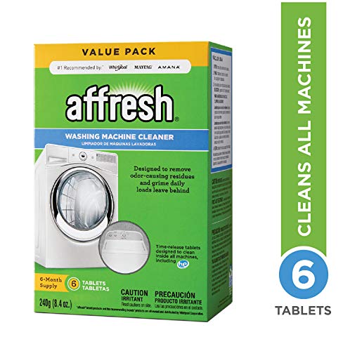 Affresh Washing Machine Cleaner, Cleans Front Load and Top Load Washers, Including HE, 6 Month Supply