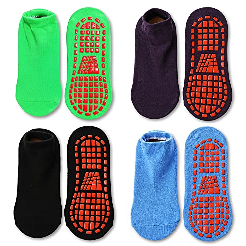 Tphon Non Slip Kids Trampoline Socks Anti Skid Socks with Grippers for Toddler Children Teenagers Grip Socks for Boys Girls