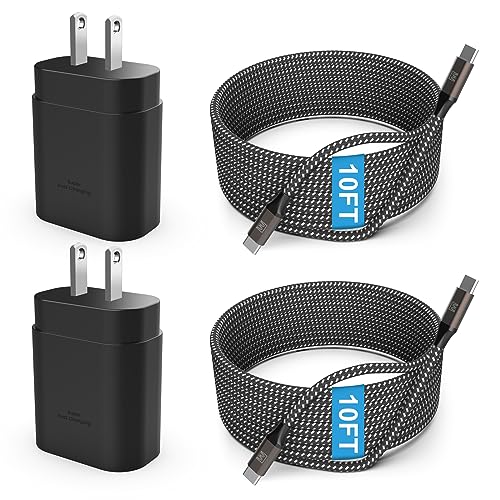 S24 S23 S22 S21 Super Fast Charger Type C, EASDMN 25W PD/PPS USB C Fast Wall Charger Block & 10FT Super Long Fast Charging Cable for Samsung Galaxy S23/S22 Ultra/S22+/S21/Plus/S20/Note 20/Z Fold 3/A53