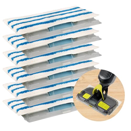 Flammi Reusable Mop Pad Refills Compatible with Shark Vacmop VM252 VM250 VM200, Vacuum Mop Pad Refills (6 Sets)