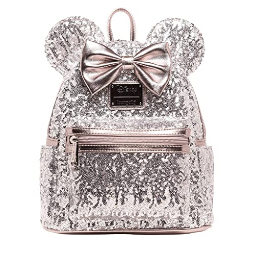 Loungefly Women's Disney Minnie Mouse Silver Sequin Backpack
