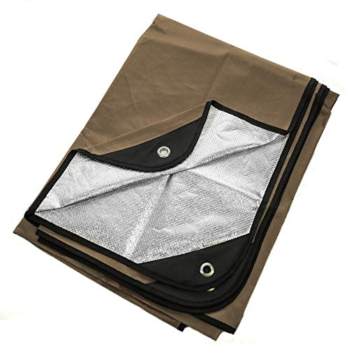 Arcturus Heavy Duty Survival Blanket – Insulated Thermal Reflective Tarp - 60' x 82'. All-Weather, Reusable Emergency Blanket for Car or Camping (Coyote Brown)