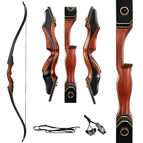 TOPARCHERY Archery 60' Takedown Hunting Recurve Bow for Adults Practice Competition Longbow with Stringer Tool Right Hand Black (40.00)