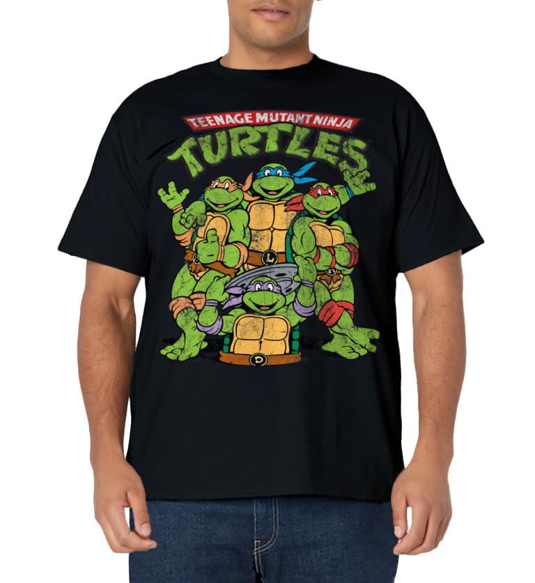 Teenage Mutant Ninja Turtles Classic Retro Logo Short Sleeve Tee-Shirt