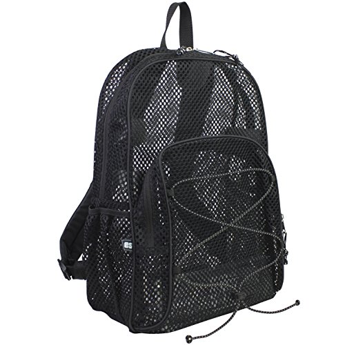 Eastsport Mesh Backpack With Bungee, Black