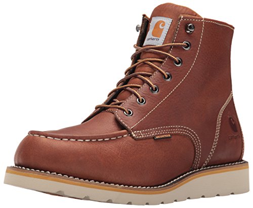 Carhartt Men's 6' Waterproof Moc Toe Casual Wedge Work Boot, Tan, 12 M US