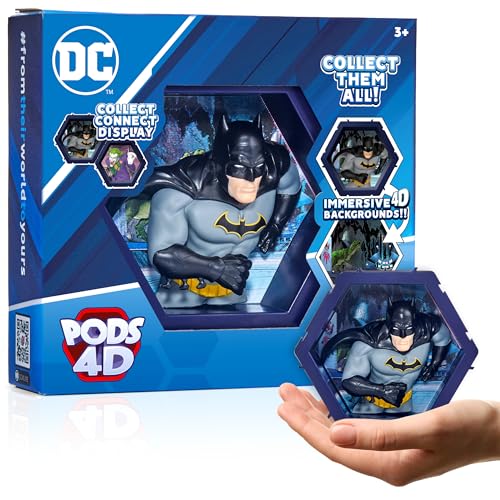 WOW! PODS 4D DC Batman Toy - Unique Connectable & Collectable Batman DC Action Figures - Wall or Shelf Display Toy Figure, Batman Action Figure, Easter Basket Stuffers, Batman Gifts for Men, DC Toys
